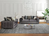 Clara Gray Velvet Sofa & Loveseat - CLARAGRAY-SL - Luna Furniture