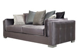 Clara Gray Velvet Sofa & Loveseat - CLARAGRAY-SL - Luna Furniture