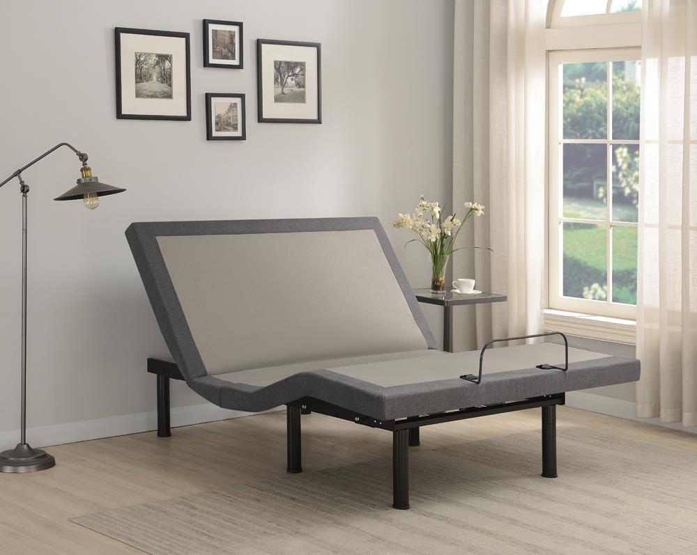 Clara Gray/Black Queen Adjustable Bed Base from Coaster - Luna Furniture