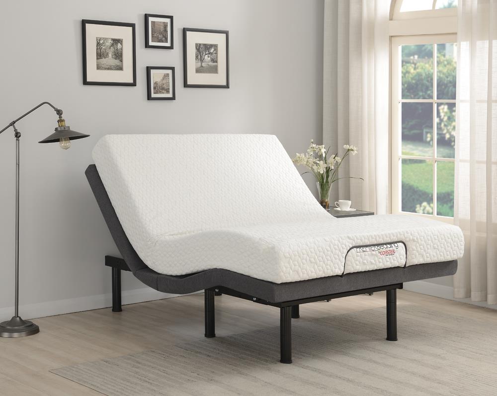 Clara Gray/Black Queen Adjustable Bed Base from Coaster - Luna Furniture