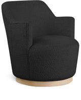 Clarita Boucle Fabric Swivel Accent Chair Black from Meridian - Luna Furniture