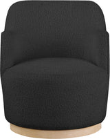 Clarita Boucle Fabric Swivel Accent Chair Black from Meridian - Luna Furniture