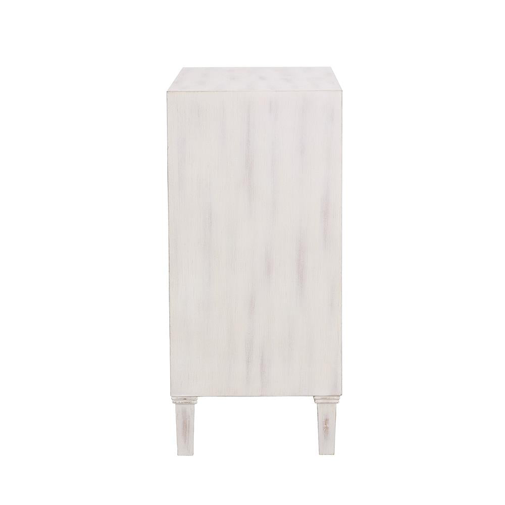 Clarkia White Accent Cabinet with Floral Carved Door from Coaster - Luna Furniture