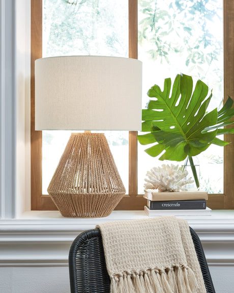 Clayman Natural/Brown Table Lamp from Ashley - Luna Furniture