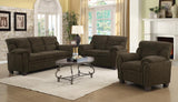 Clemintine Upholstered Loveseat with Nailhead Trim Brown from Coaster - Luna Furniture