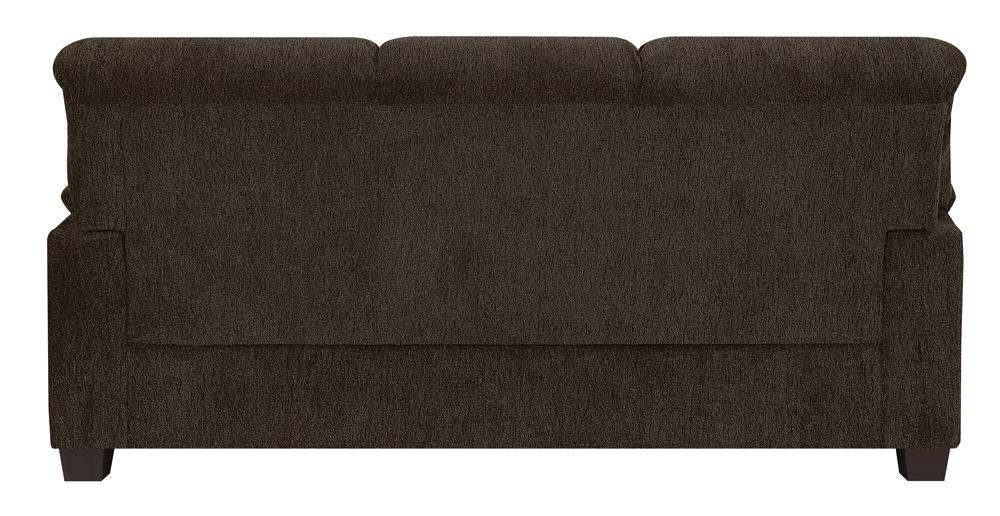 Clemintine Upholstered Sofa with Nailhead Trim Brown - 506571 - Luna Furniture