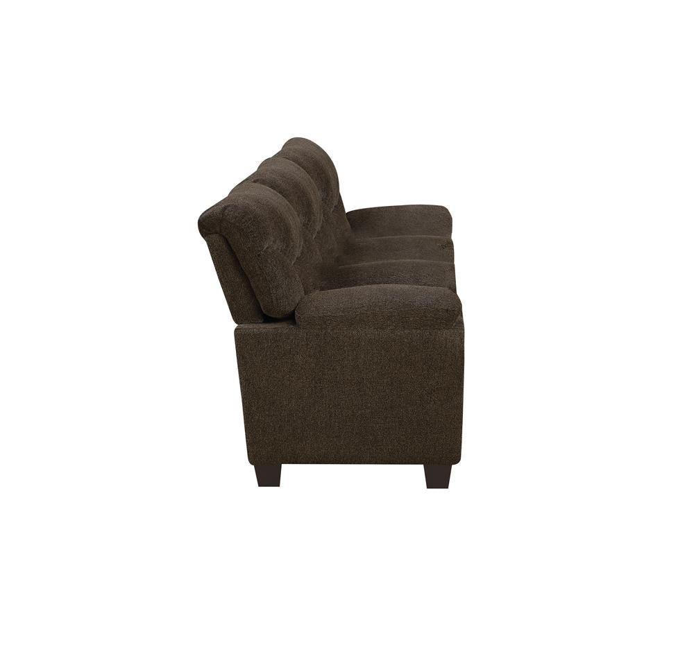 Clemintine Upholstered Sofa with Nailhead Trim Brown - 506571 - Luna Furniture