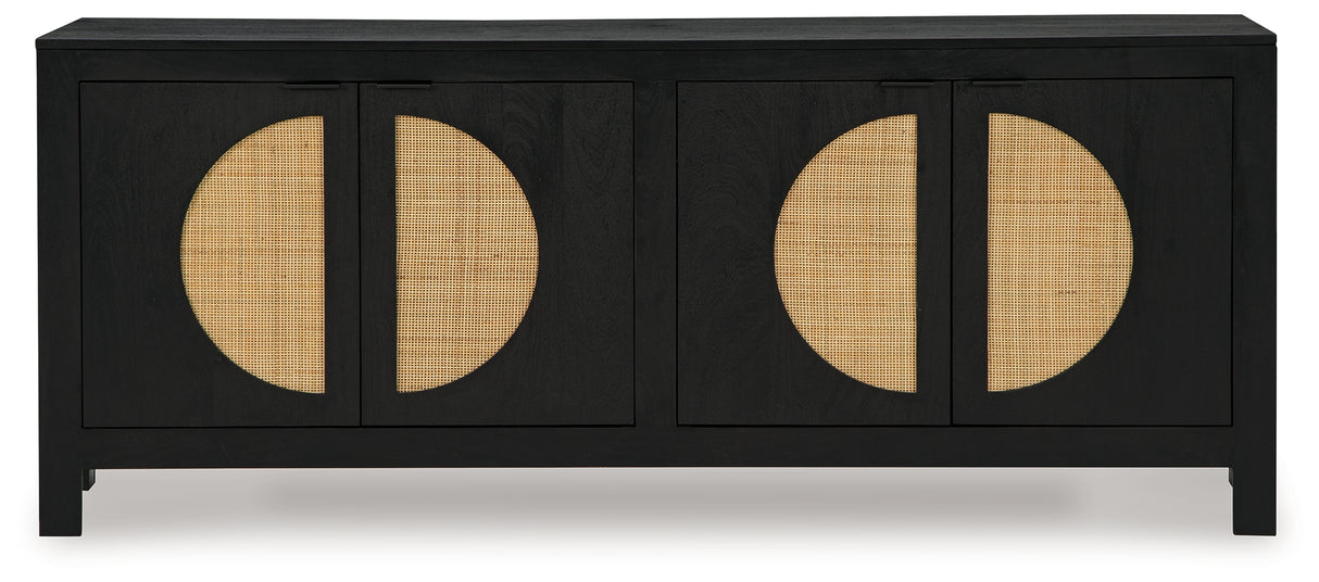 Cliffiings Black/Natural Accent Cabinet from Ashley - Luna Furniture