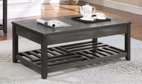 Cliffview Gray Lift Top Coffee Table with Storage Cavities from Coaster - Luna Furniture