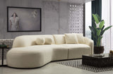 Cloe Ivory Boucle LAF Curved Sectional - CLOEBOUCLE-SECLAF - Luna Furniture