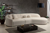 Cloe Ivory Boucle RAF Curved Sectional - CLOEBOUCLE-SECRAF - Luna Furniture