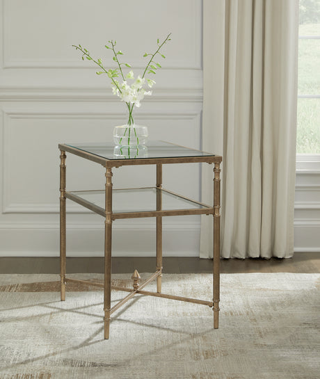 Cloverty Aged Gold Finish End Table - T440-3 - Luna Furniture