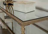 Cloverty Aged Gold Finish Sofa Table from Ashley - Luna Furniture