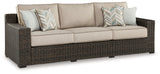 Coastline Bay Brown Outdoor Sofa with Cushion from Ashley - Luna Furniture