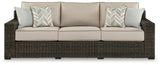 Coastline Bay Brown Outdoor Sofa with Cushion from Ashley - Luna Furniture