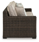 Coastline Bay Brown Outdoor Sofa with Cushion from Ashley - Luna Furniture