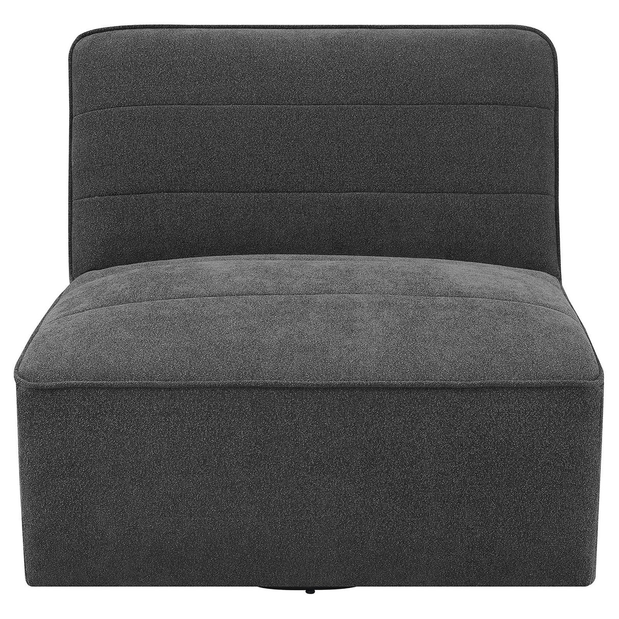 Cobie Upholstered Swivel Armless Chair Dark Charcoal - 905713 - Luna Furniture