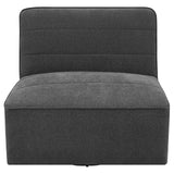 Cobie Upholstered Swivel Armless Chair Dark Charcoal - 905713 - Luna Furniture