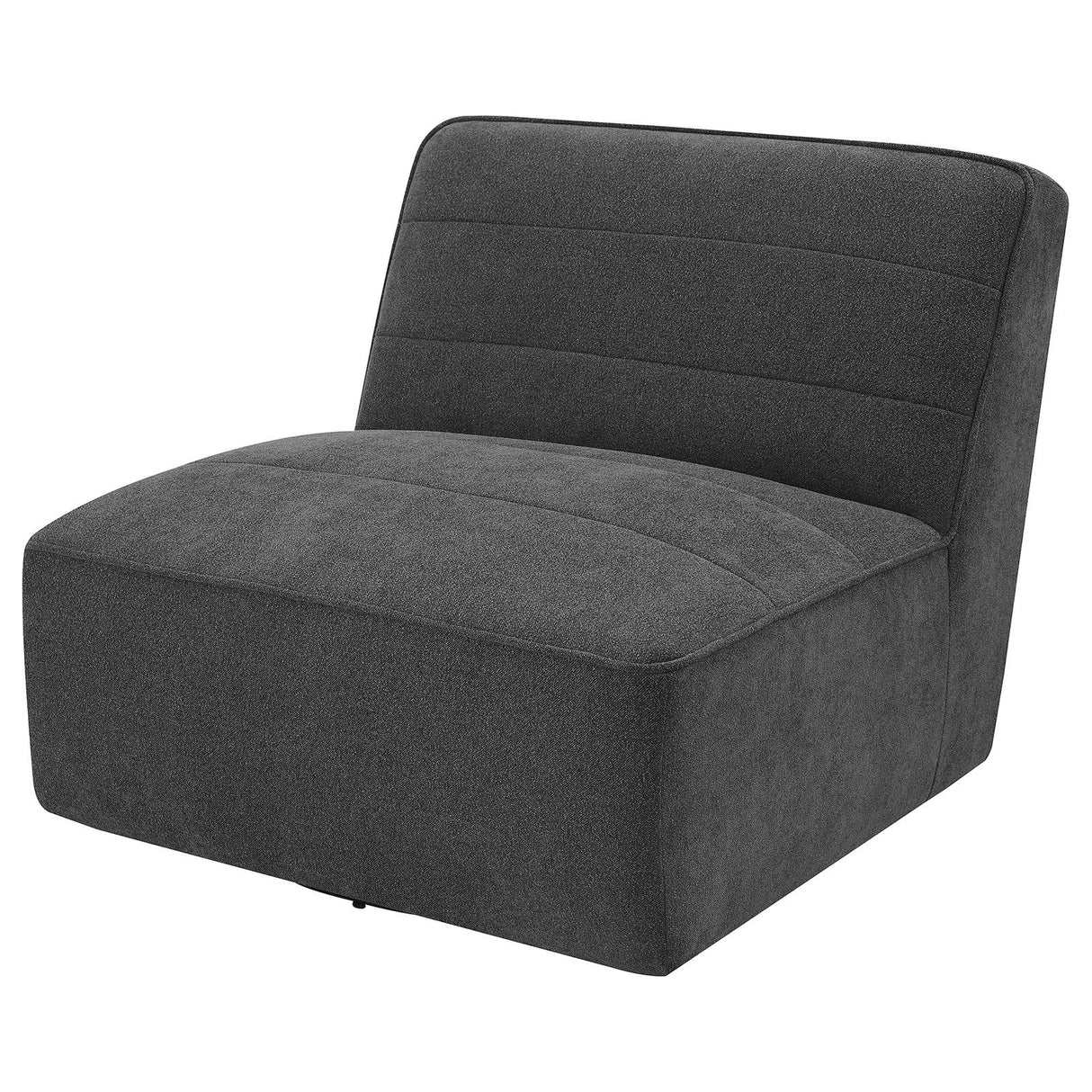 Cobie Upholstered Swivel Armless Chair Dark Charcoal - 905713 - Luna Furniture