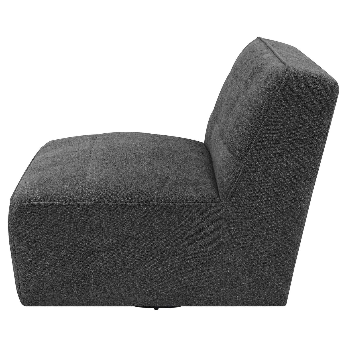 Cobie Upholstered Swivel Armless Chair Dark Charcoal - 905713 - Luna Furniture