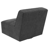 Cobie Upholstered Swivel Armless Chair Dark Charcoal - 905713 - Luna Furniture