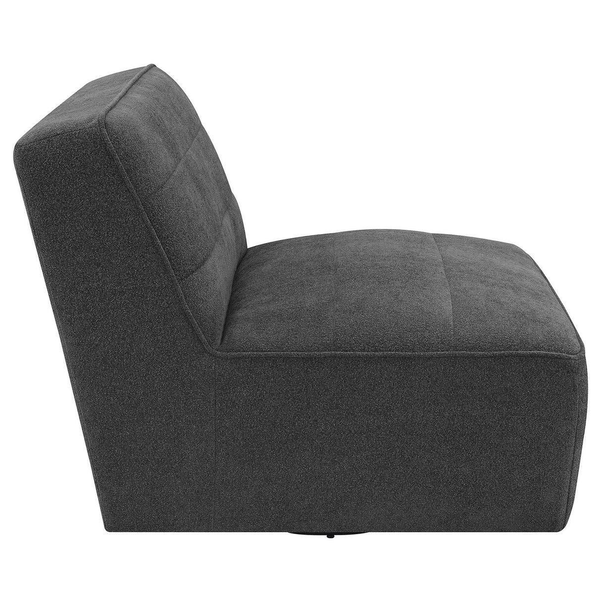 Cobie Upholstered Swivel Armless Chair Dark Charcoal - 905713 - Luna Furniture