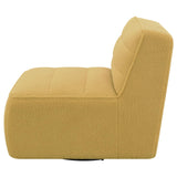 Cobie Upholstered Swivel Armless Chair Mustard - 905724 - Luna Furniture