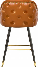 Barbosa Cognac Faux Leather Bar | Counter Stool, Set of 2 from Meridian - Luna Furniture