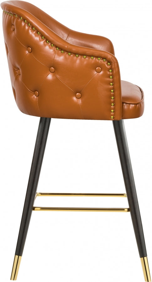 Barbosa Cognac Faux Leather Bar | Counter Stool, Set of 2 from Meridian - Luna Furniture