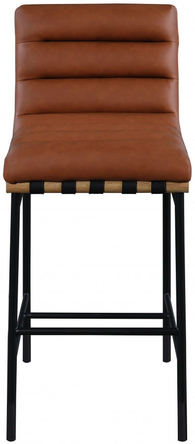 Cognac Burke Cream Boucle Fabric Bar / Counter Stools from Meridian - Luna Furniture