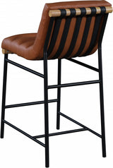 Burke Cognac Faux Leather Counter Stool from Meridian - Luna Furniture