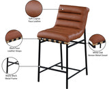 Burke Cognac Faux Leather Counter Stool from Meridian - Luna Furniture