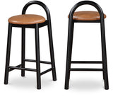 Cognac Calvin Faux Leather Counter Stool from Meridian - Luna Furniture