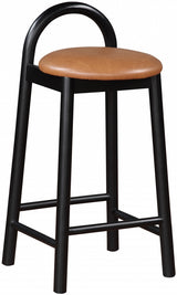 Cognac Calvin Faux Leather Counter Stool from Meridian - Luna Furniture