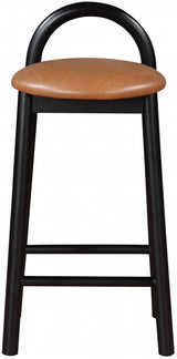 Cognac Calvin Faux Leather Counter Stool from Meridian - Luna Furniture