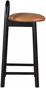 Cognac Calvin Faux Leather Counter Stool from Meridian - Luna Furniture