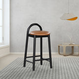 Cognac Calvin Faux Leather Counter Stool from Meridian - Luna Furniture