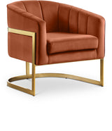 Carter Cognac Velvet Accent Chair from Meridian - Luna Furniture