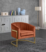 Carter Cognac Velvet Accent Chair from Meridian - Luna Furniture