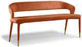 Destiny Cognac Velvet Bench from Meridian - Luna Furniture