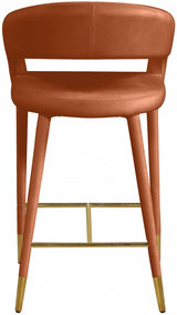 Destiny Cognac Velvet Stool from Meridian - Luna Furniture