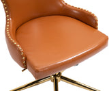 Hendrix Cognac Faux Leather Office Chair from Meridian - Luna Furniture