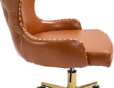 Hendrix Cognac Faux Leather Office Chair from Meridian - Luna Furniture