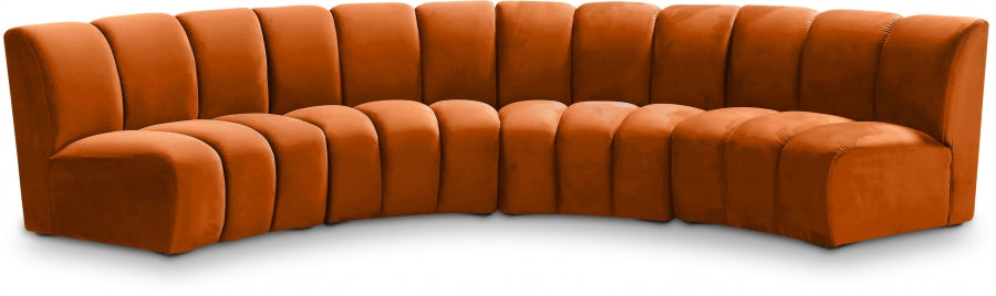 Infinity Cognac Modular 4pc. Sectional from Meridian - Luna Furniture