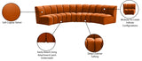 Infinity Cognac Modular 4pc. Sectional from Meridian - Luna Furniture