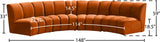 Infinity Cognac Modular 4pc. Sectional from Meridian - Luna Furniture