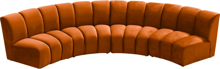 Infinity Cognac Modular 4pc. Sectional from Meridian - Luna Furniture