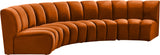 Infinity Cognac Modular 4pc. Sectional from Meridian - Luna Furniture