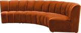 Infinity Cognac Modular 4pc. Sectional from Meridian - Luna Furniture