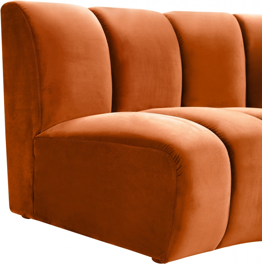 Infinity Cognac Modular 4pc. Sectional from Meridian - Luna Furniture